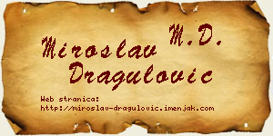 Miroslav Dragulović vizit kartica